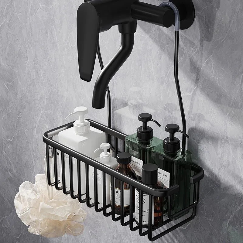 Aerospace aluminium Bathroom Shower Rack Toilet Shower Gel Hanging Basket Storage Rack Shower Room Wall Hanging Corner Shelf