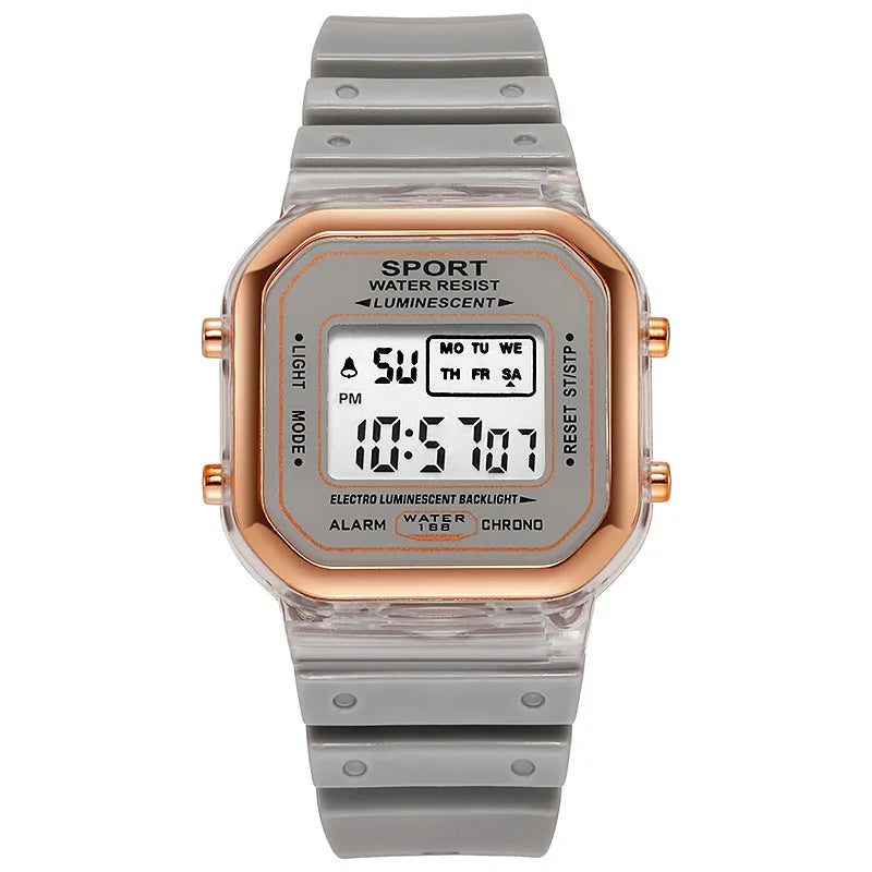 Fashion LED Electronic Watch Brand Student Transparent Candy Multicolor Ladies Sports Waterproof Wirstwatch Clock Gift Relógio