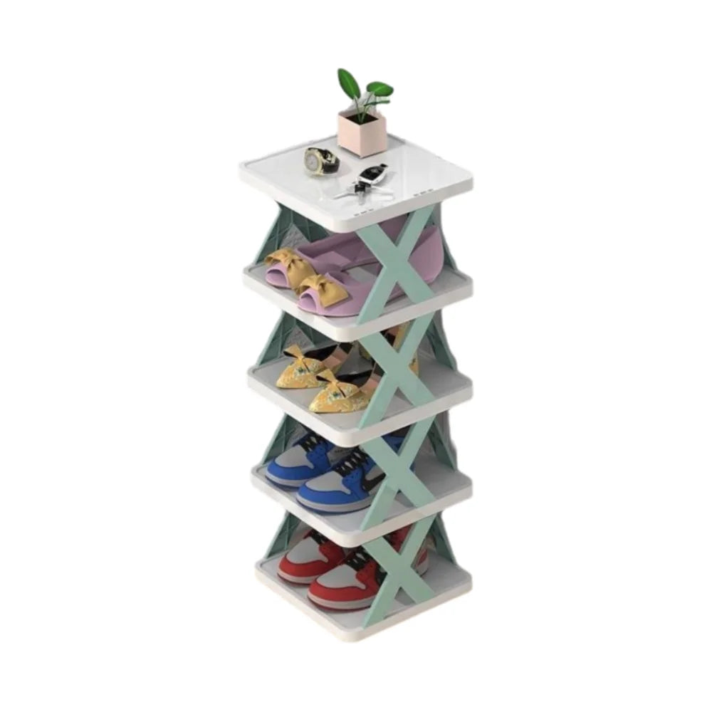 Detachable Folding Shoe Racks Plastic Space Saving Multi Layer Simple Shoes Shelf Dustproof Removable Color Shoe Cabinet