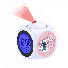 Disney Cartoon Stitch Digital Alarm Clock Lcd Projector Temperature Time Date Projection Display Desk Decoration Timer Kawaii