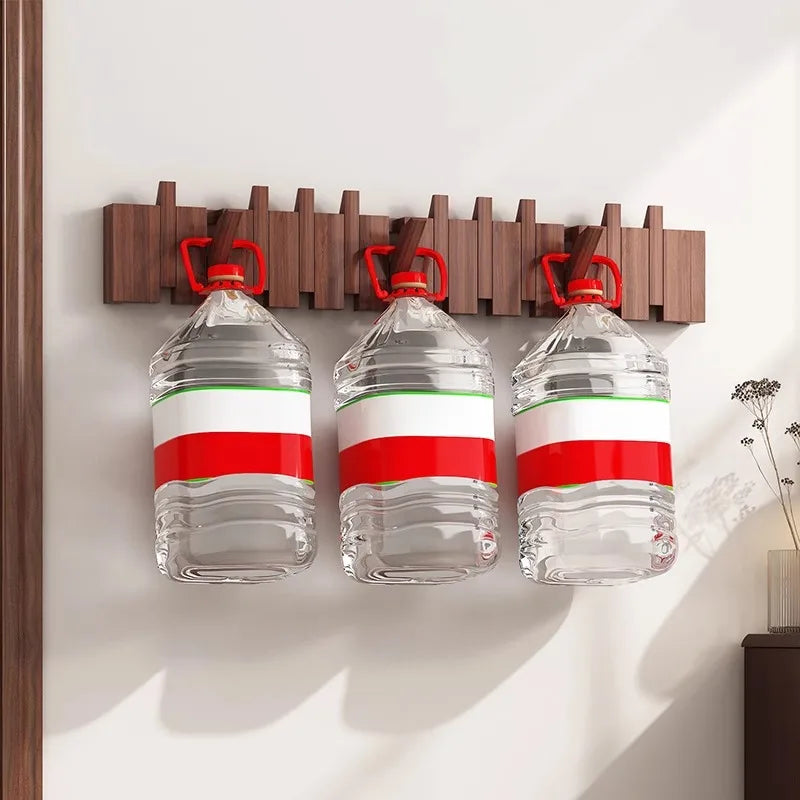 Wooden PianoKey Coat Hanger Rack - NoDrill Wall/Door Mount Entryway Hooks - Creative Wooden Hanging Organizer for Clothes & Keys