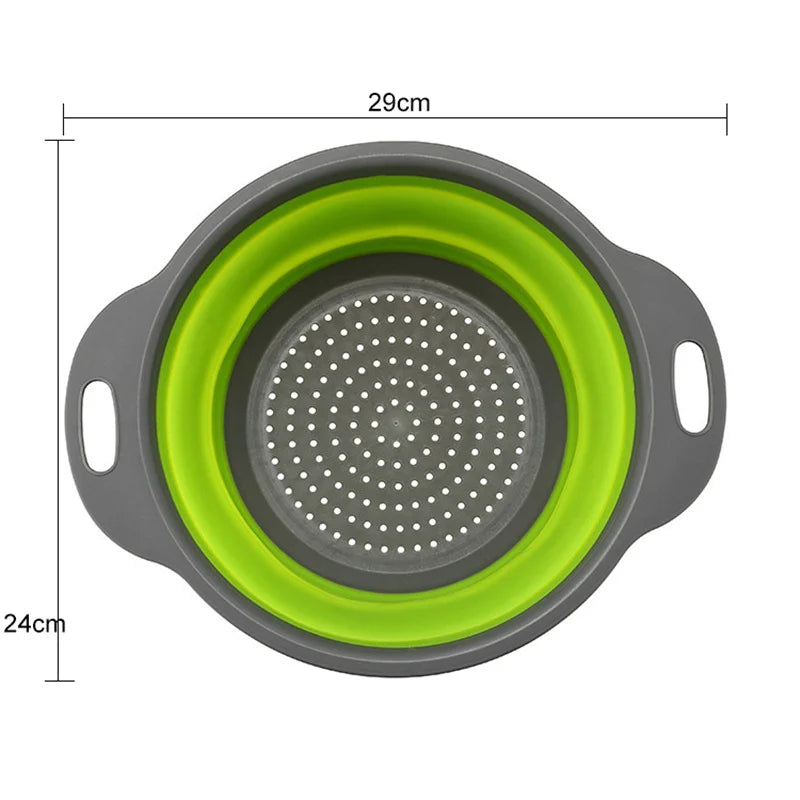 Drain Basket Silicone Vegetable Fruits Washing Drain Basket Folding Colander Strainer Collapsible Drainer Kitchen Tool Acetamide