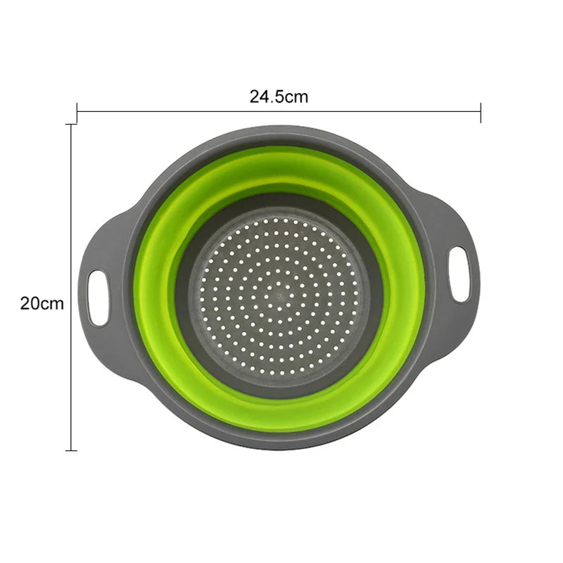 Drain Basket Silicone Vegetable Fruits Washing Drain Basket Folding Colander Strainer Collapsible Drainer Kitchen Tool Acetamide
