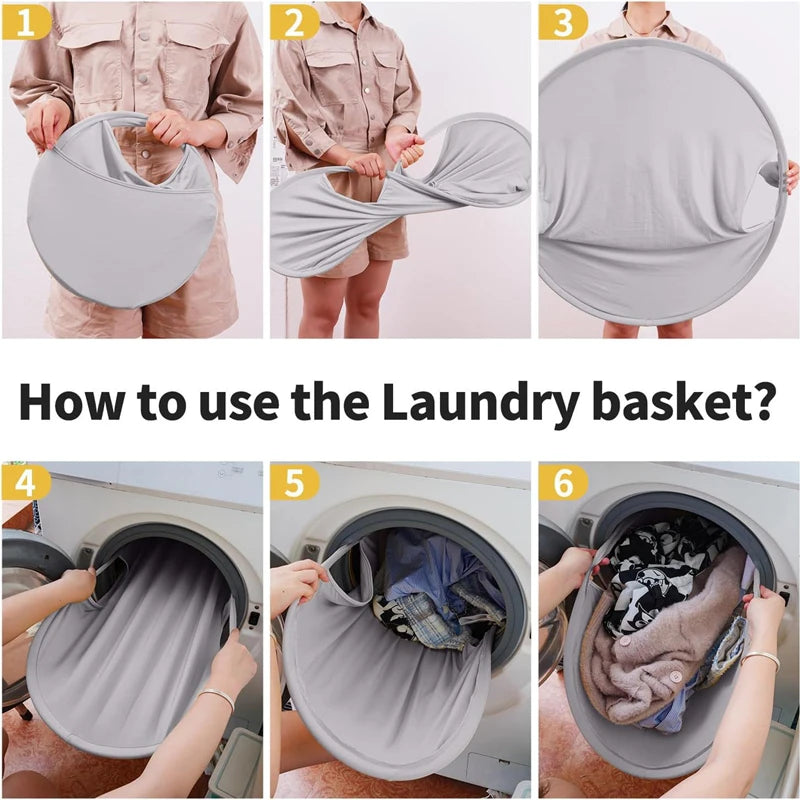 Foldable Portable Laundry Basket Hanging Bathroom Laundry Hamper Large Capacity, Can Be Placed Directly In Washing Machine