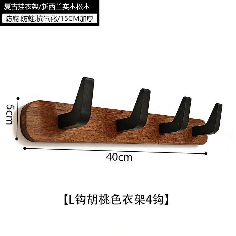 Walnut Color Hook Clothes Hat Wall Hanging Closet Door Entry l Coat Hook Retro Chinese Sle Batoom Organizer Tool