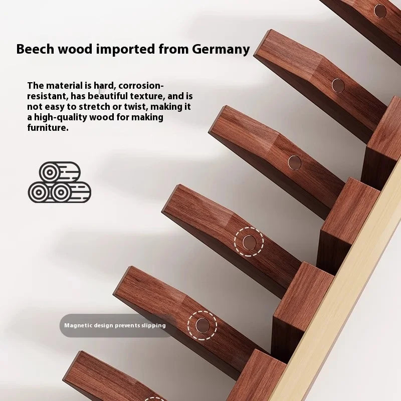 Wooden PianoKey Coat Hanger Rack - NoDrill Wall/Door Mount Entryway Hooks - Creative Wooden Hanging Organizer for Clothes & Keys