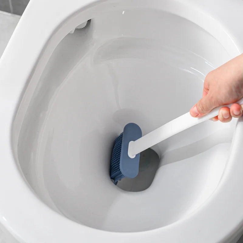 3-in-1 Silicone Toilet Brush With Wallmounted Storage Holder Flathead Design For Bathroom Kitchen Easyhang Organizer Bathroom Cl