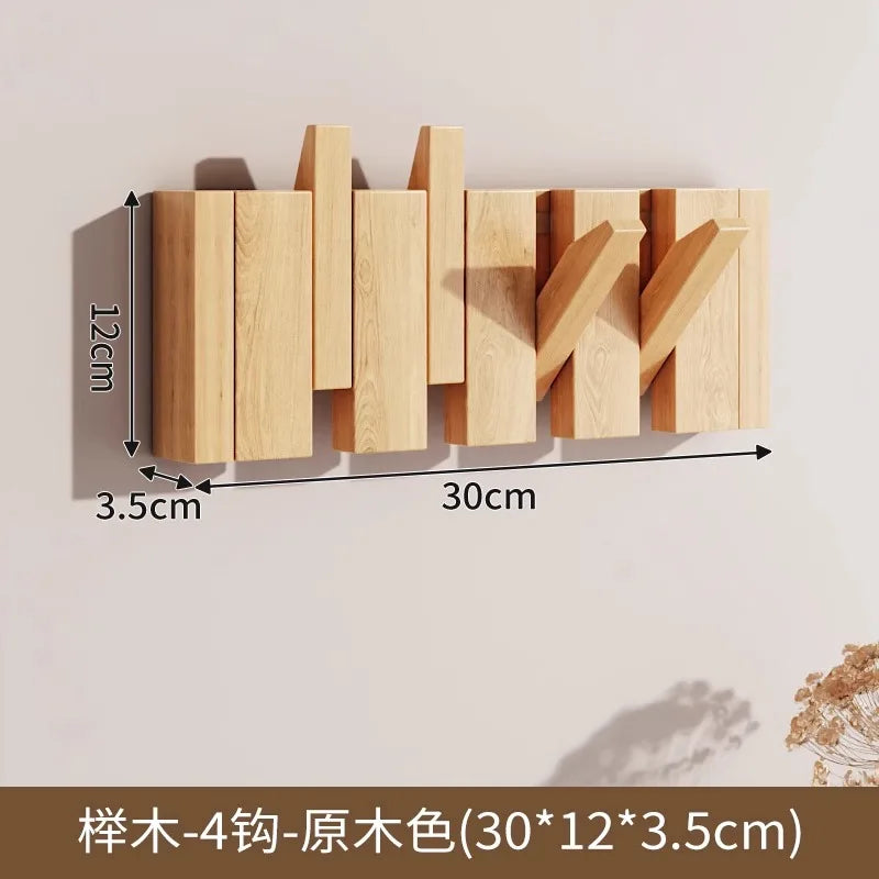 Wooden PianoKey Coat Hanger Rack - NoDrill Wall/Door Mount Entryway Hooks - Creative Wooden Hanging Organizer for Clothes & Keys