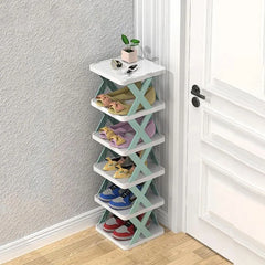 Multi functional plastic multi-layer small shoe cabinet for storing doorstep shoe racks in provincial space