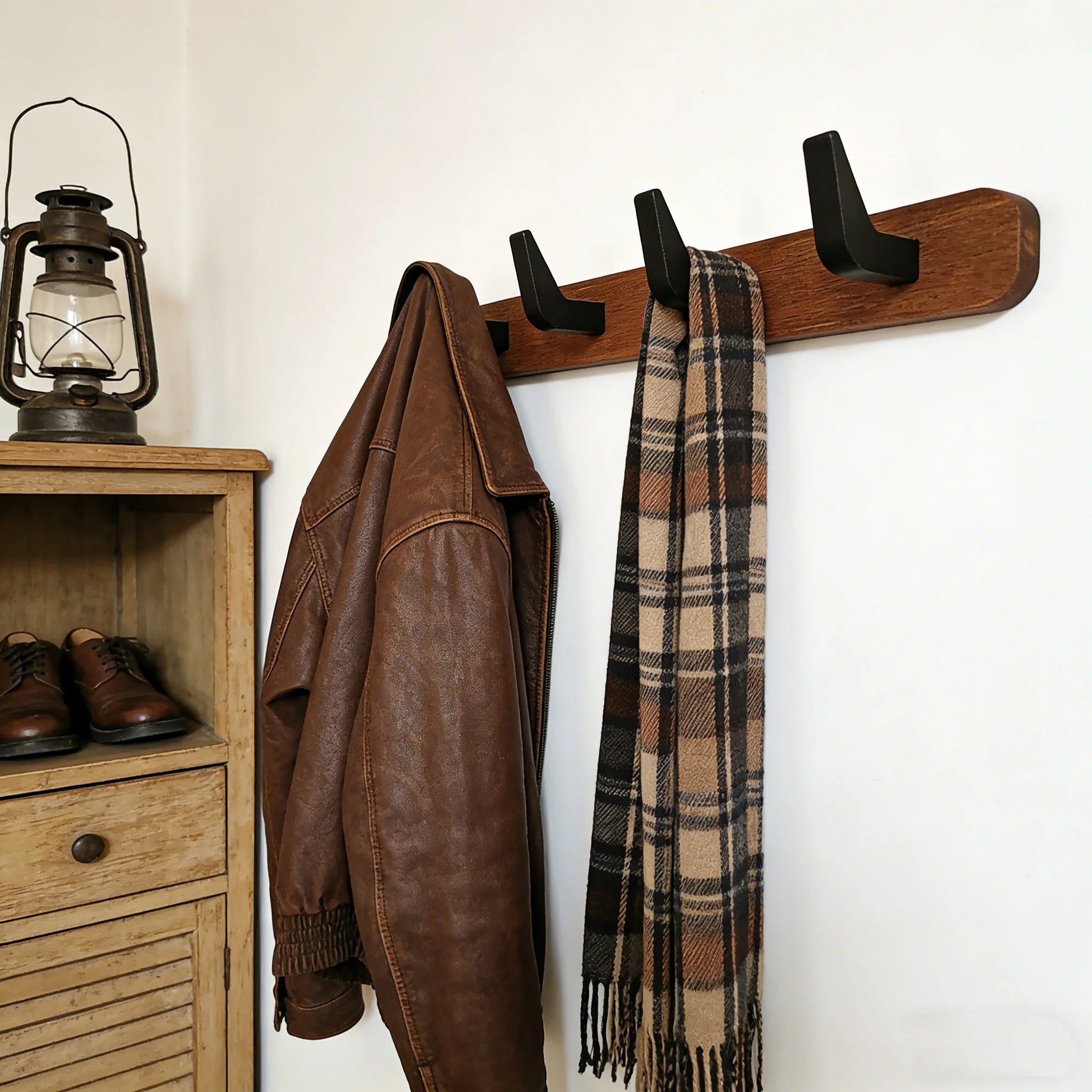 Walnut Color Hook Clothes Hat Wall Hanging Closet Door Entry l Coat Hook Retro Chinese Sle Batoom Organizer Tool