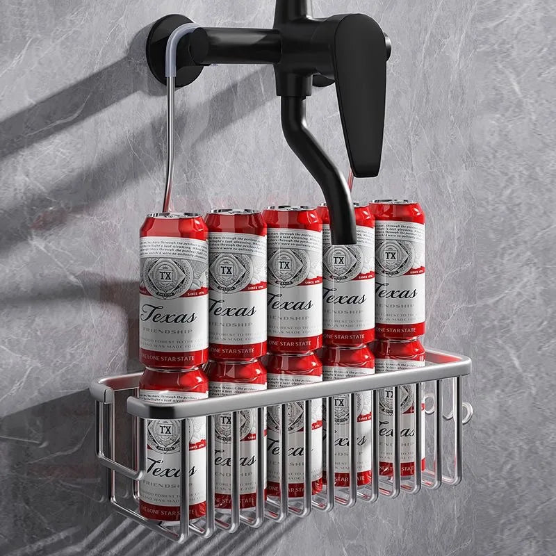 Aerospace aluminium Bathroom Shower Rack Toilet Shower Gel Hanging Basket Storage Rack Shower Room Wall Hanging Corner Shelf