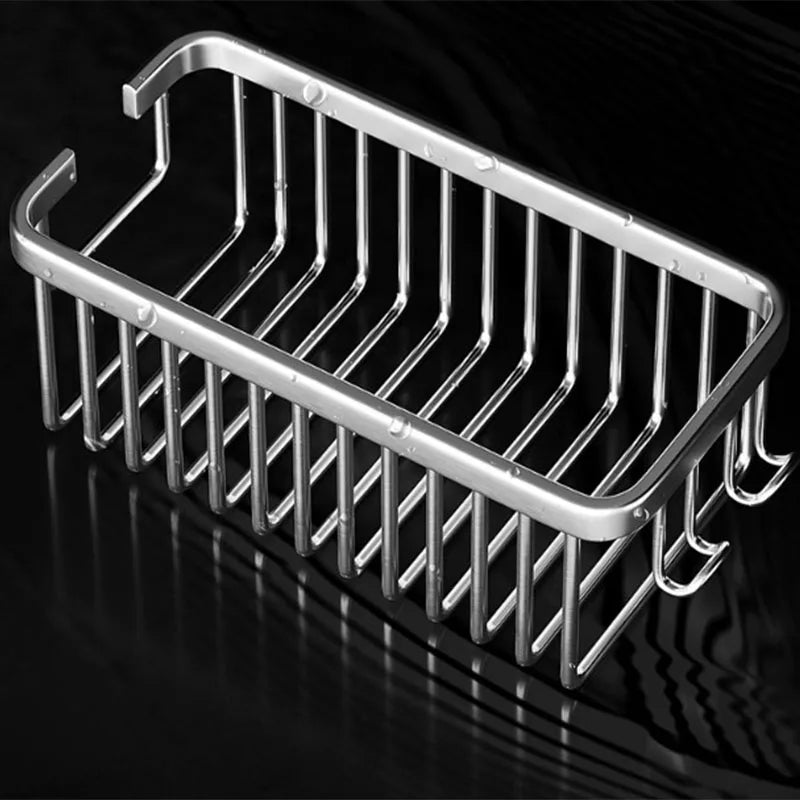 Aerospace aluminium Bathroom Shower Rack Toilet Shower Gel Hanging Basket Storage Rack Shower Room Wall Hanging Corner Shelf