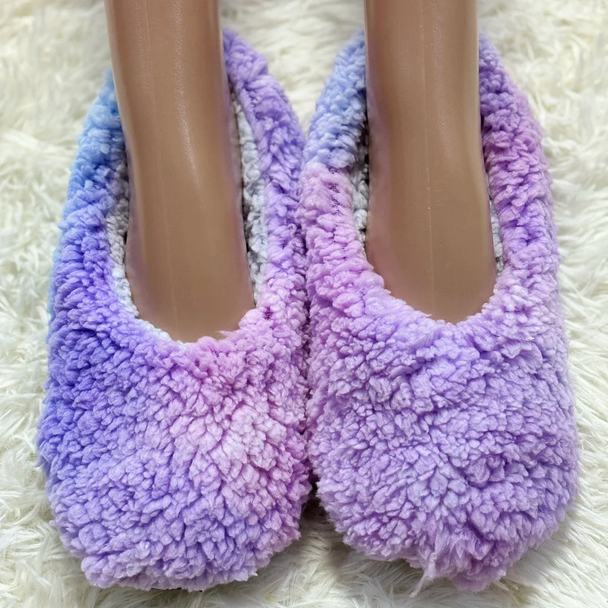 Home House Slipper Women Winter Warm Plush Thick Heart Love None Grip Soft Cute Funny Indoor Female Fluffy Floor Shoe Flat Fuzzy