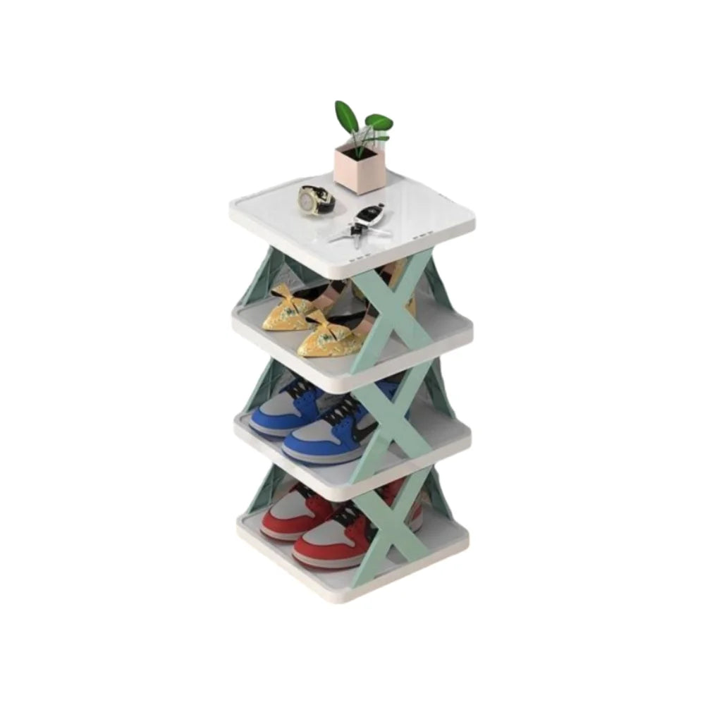 Detachable Folding Shoe Racks Plastic Space Saving Multi Layer Simple Shoes Shelf Dustproof Removable Color Shoe Cabinet