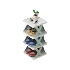 Detachable Folding Shoe Racks Plastic Space Saving Multi Layer Simple Shoes Shelf Dustproof Removable Color Shoe Cabinet