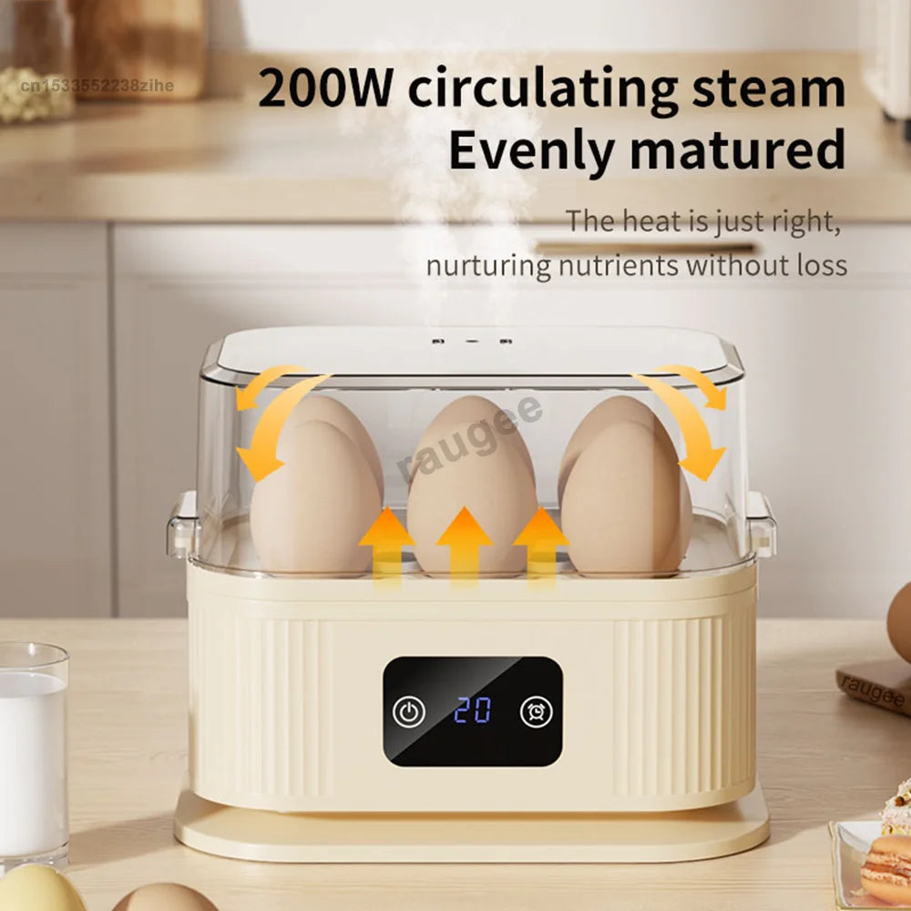 Electric Egg Cooker Automatic Egg Boiler Multi-Functional Steamed Egg Boiled Mini Egg Maker For Breakfast Kitchen Egg Cooker