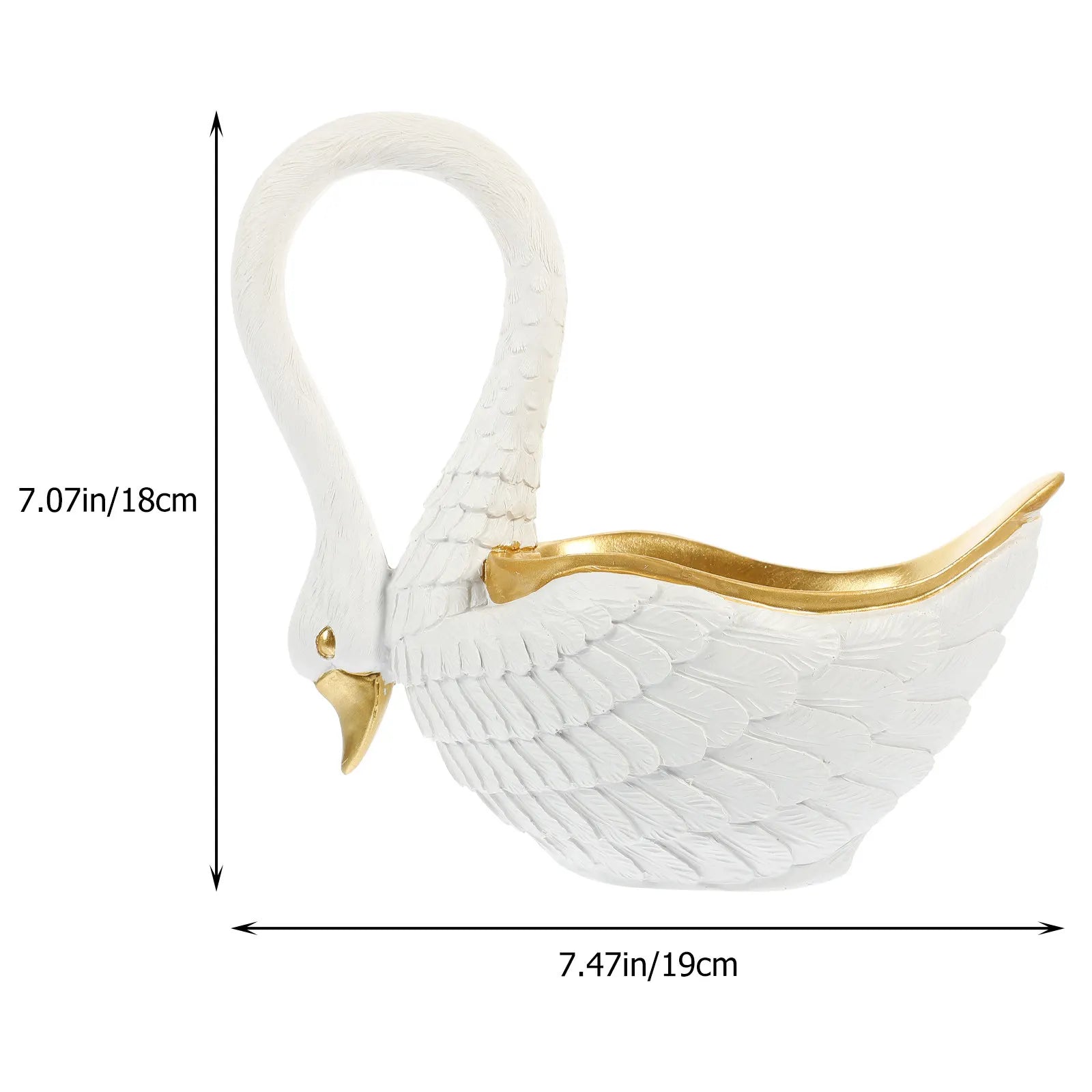 Resin Swan Key Jewelry Holder Storage Tray Decorative Trinket Dish Ring Plate Desktop Organizer Trinket Dishes