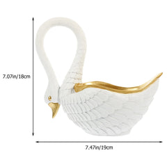 Resin Swan Key Jewelry Holder Storage Tray Decorative Trinket Dish Ring Plate Desktop Organizer Trinket Dishes