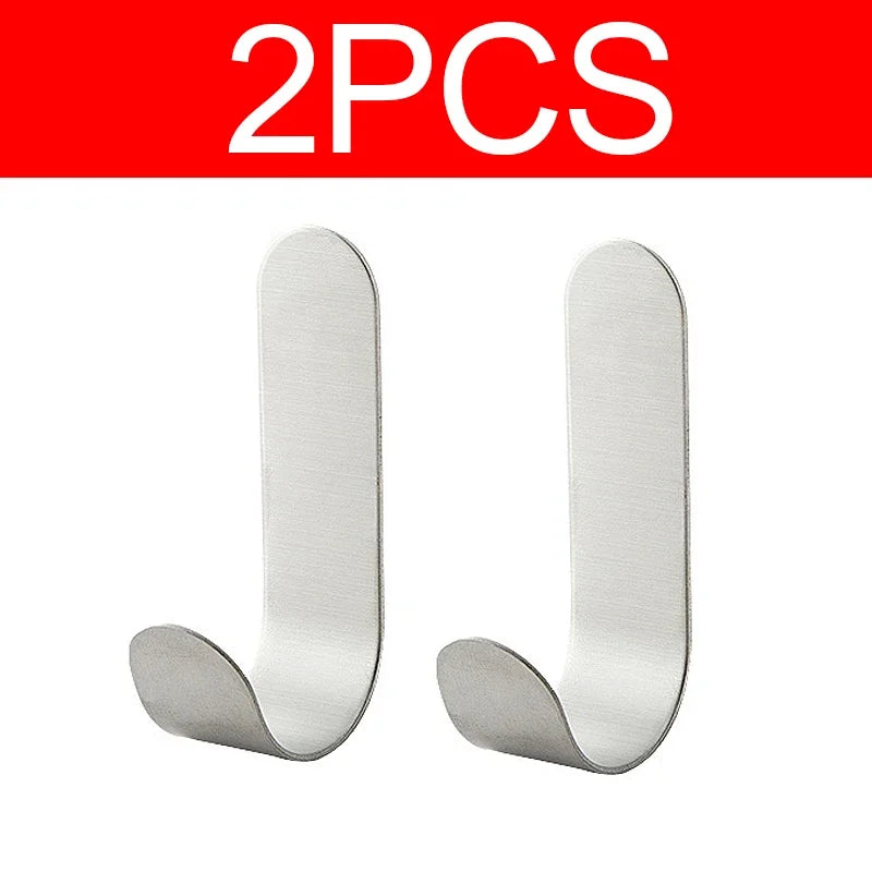 Self Adhesive Strong Wall Hooks Towel Hook Door Hanger Key Bag Coat Hook Holder Kitchen Bathroom Accessories Home Organizer