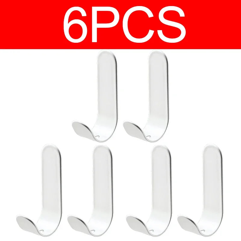 Self Adhesive Strong Wall Hooks Towel Hook Door Hanger Key Bag Coat Hook Holder Kitchen Bathroom Accessories Home Organizer