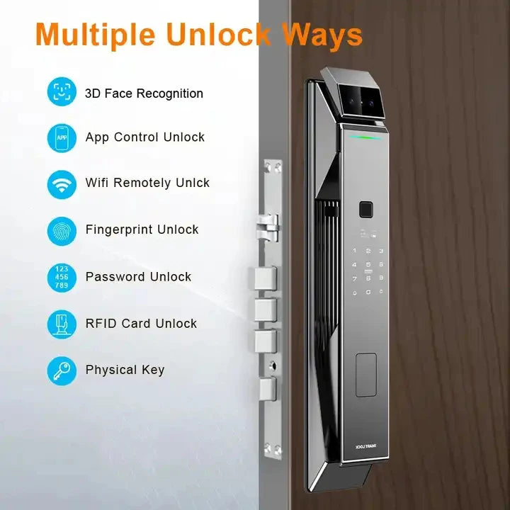 Face Smart Doorbell Lock Fingerprint Keyless Entry Door Lock Front Door Smart Lock with Code - Smart Lock with APP Control