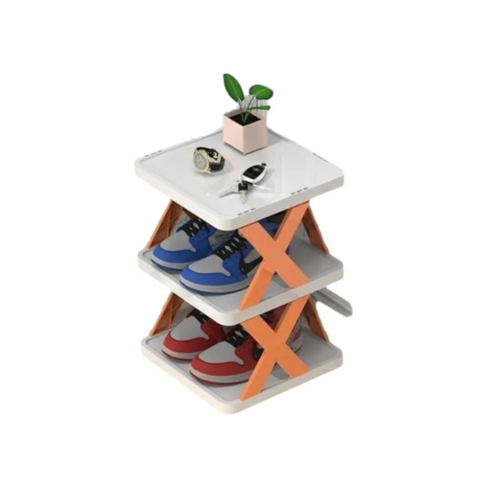 Detachable Folding Shoe Racks Plastic Space Saving Multi Layer Simple Shoes Shelf Dustproof Removable Color Shoe Cabinet