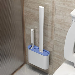 3-in-1 Silicone Toilet Brush With Wallmounted Storage Holder Flathead Design For Bathroom Kitchen Easyhang Organizer Bathroom Cl
