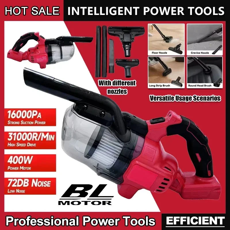 For Milwaukee LED Cordless Electric Vacuum Cleaner Portable Household Industrial Construction Cleaning Tool 18v Battery