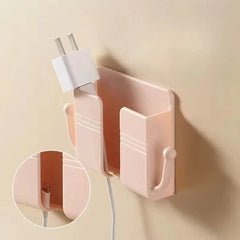 1pc Wall Mount Phone Holder Self-Adhesive Wall Organizer Storage Box Plastic Charging Phone Stand Brackets No Punching Holders
