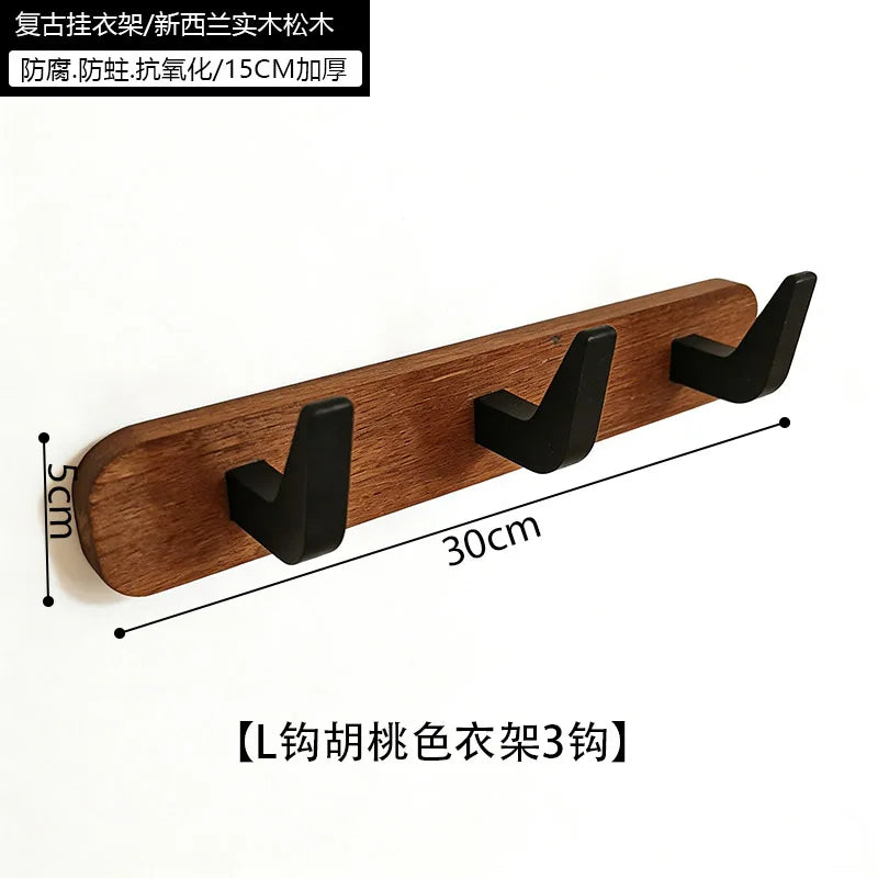 Walnut Color Hook Clothes Hat Wall Hanging Closet Door Entry l Coat Hook Retro Chinese Sle Batoom Organizer Tool