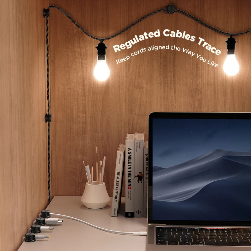 Joyroom 9 Pcs Cable Management Cord Organizer Magnetic Cable Clips Adhesive Wire Holder Keeper Under Desk Cord Hider JR-ZS468