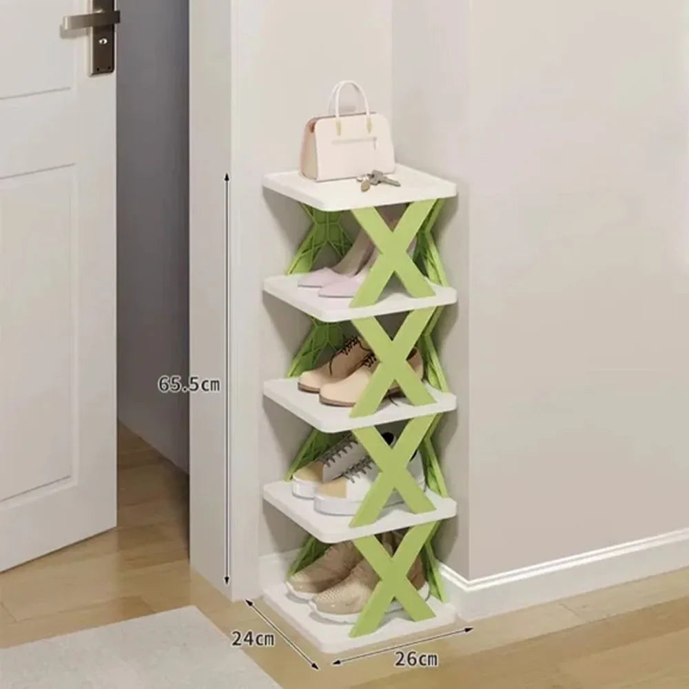 Multi functional plastic multi-layer small shoe cabinet for storing doorstep shoe racks in provincial space