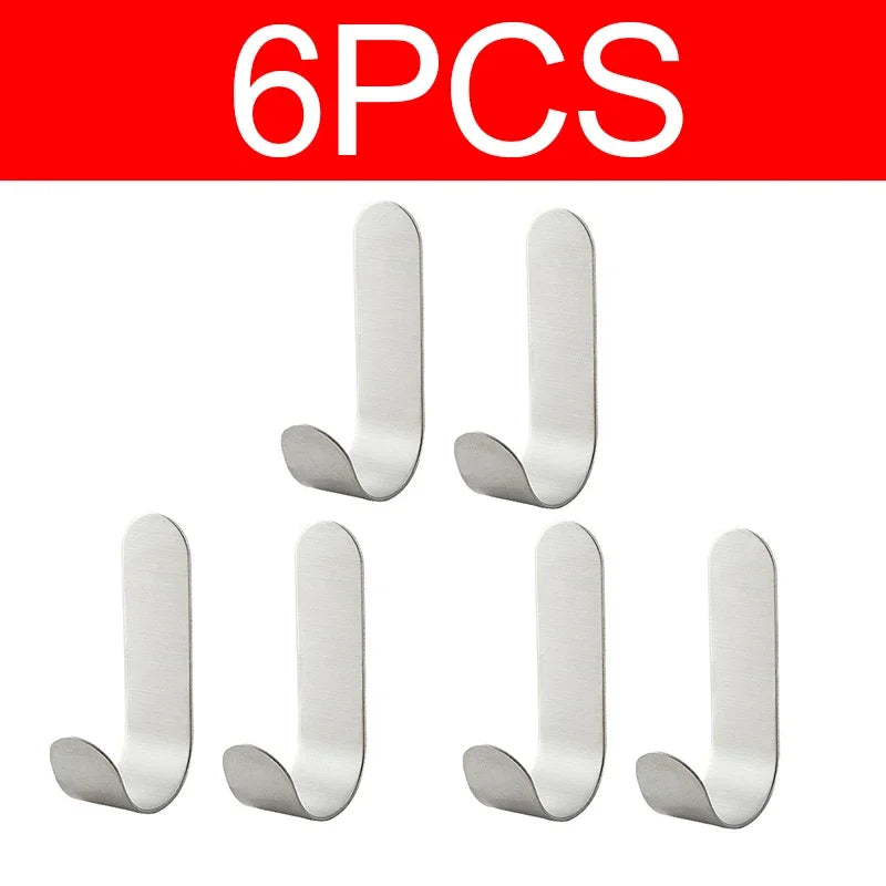 Self Adhesive Strong Wall Hooks Towel Hook Door Hanger Key Bag Coat Hook Holder Kitchen Bathroom Accessories Home Organizer