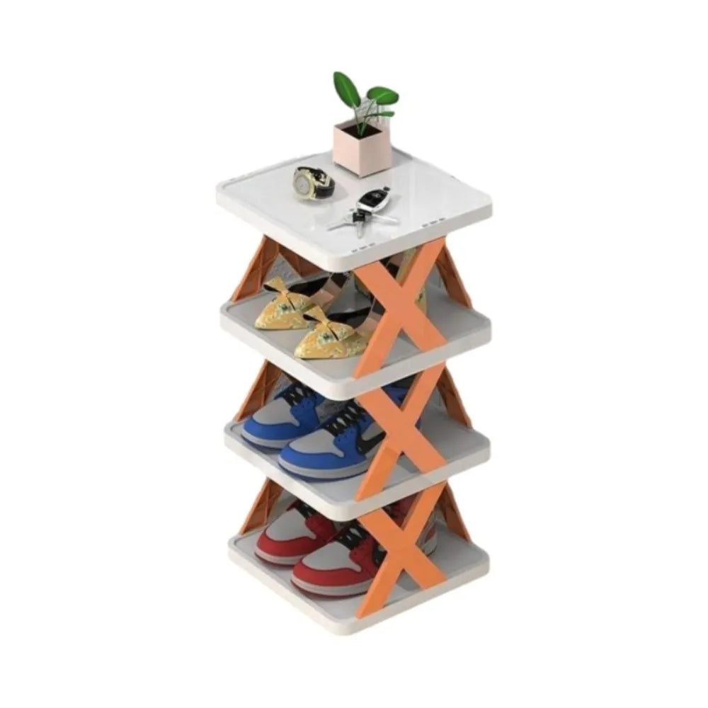 Detachable Folding Shoe Racks Plastic Space Saving Multi Layer Simple Shoes Shelf Dustproof Removable Color Shoe Cabinet