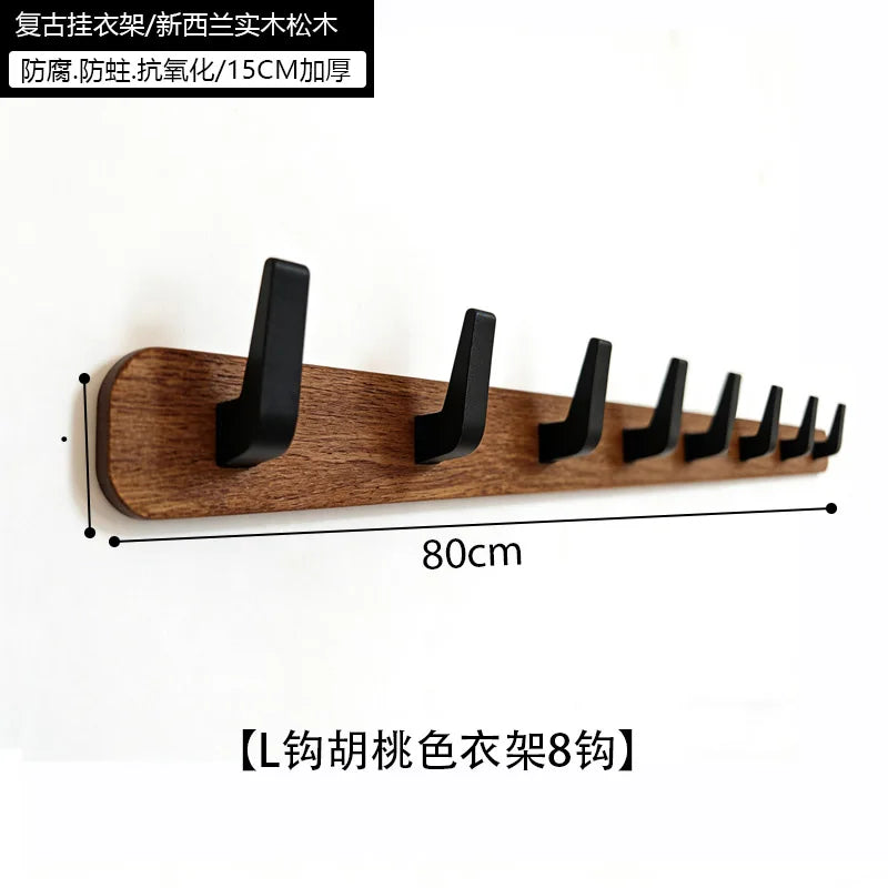 Walnut Color Hook Clothes Hat Wall Hanging Closet Door Entry l Coat Hook Retro Chinese Sle Batoom Organizer Tool