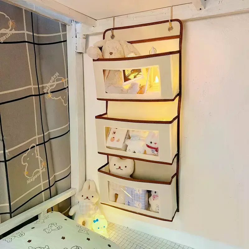 Dorm Bed Hook Hanging Storage Bag No Drill Under Bed Headboard Organizer Bedroom Bedside Rack For Student Dormitory Home Use