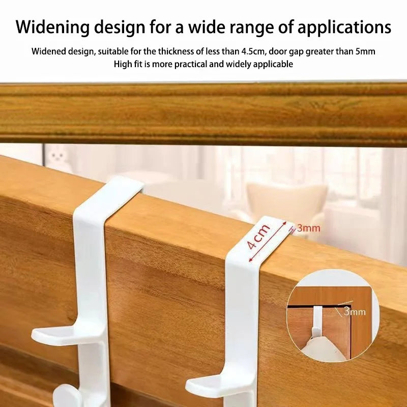 Bedroom Door Hanger Clothes Plastic Portable Home Storage Organization Hooks Hanging Rack Over Door Purse Holder For Bags Rails