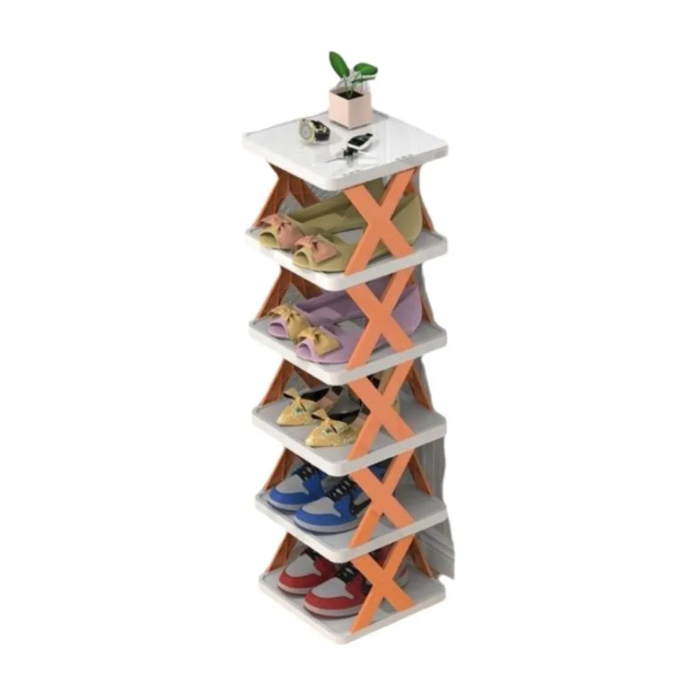 Detachable Folding Shoe Racks Plastic Space Saving Multi Layer Simple Shoes Shelf Dustproof Removable Color Shoe Cabinet