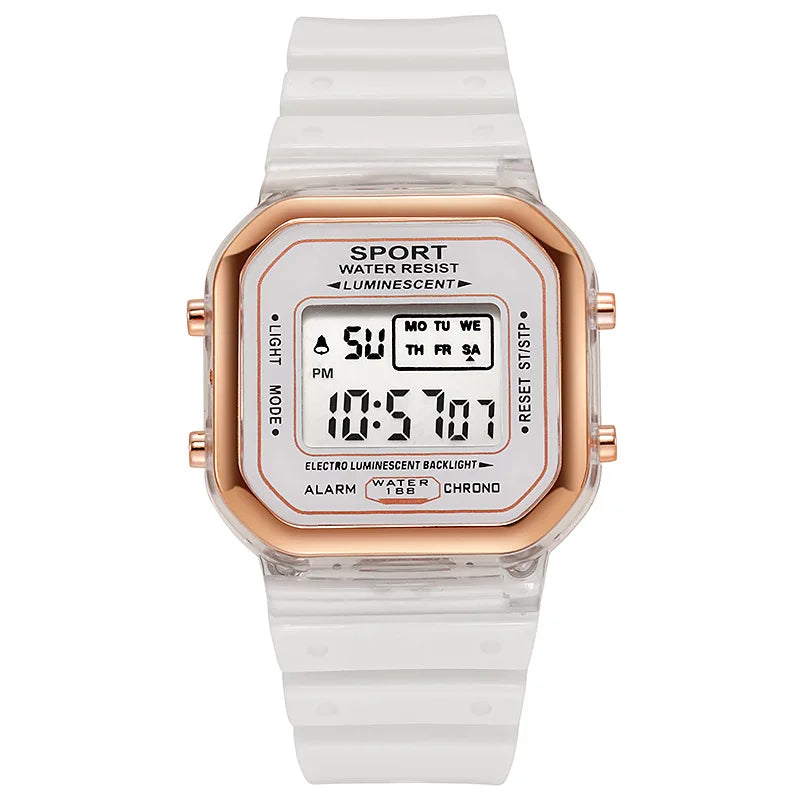 Fashion LED Electronic Watch Brand Student Transparent Candy Multicolor Ladies Sports Waterproof Wirstwatch Clock Gift Relógio
