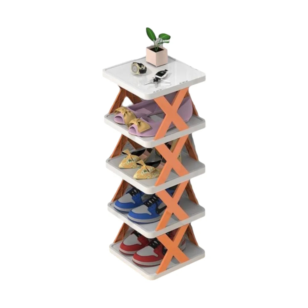 Detachable Folding Shoe Racks Plastic Space Saving Multi Layer Simple Shoes Shelf Dustproof Removable Color Shoe Cabinet