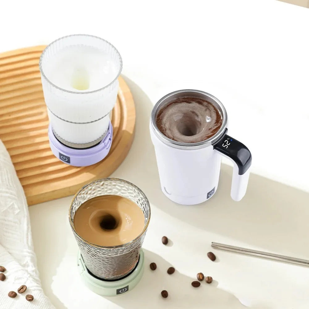 Automatic Stirring Cup Rechargeable Magnetic Mixer Electric Stirring Mugs Stainless Steel Coffee Mug Rotating Magnetic Tumbler