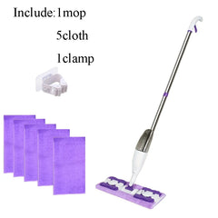 Upgrade Spray Mop Long Handle Adjustable 360° Rotating Microfiber Pads Dry&Wet Dual-use Flat Mop for Home Office Floor Cleaning
