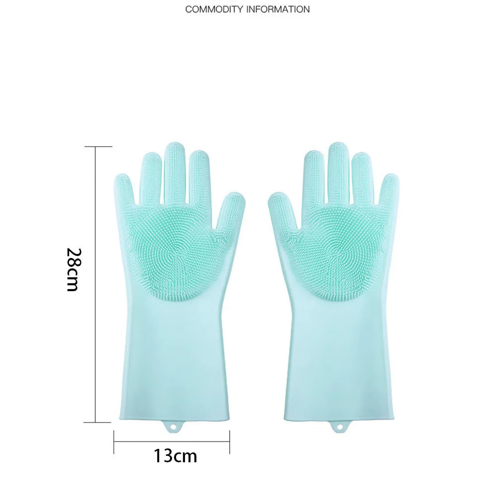Pet Grooming Cleaning Gloves Dog Cat Bathing Shampoo Glove Scrubber Magic Dishwashing Cleanner Sponge Silicon Hair Removal Glove