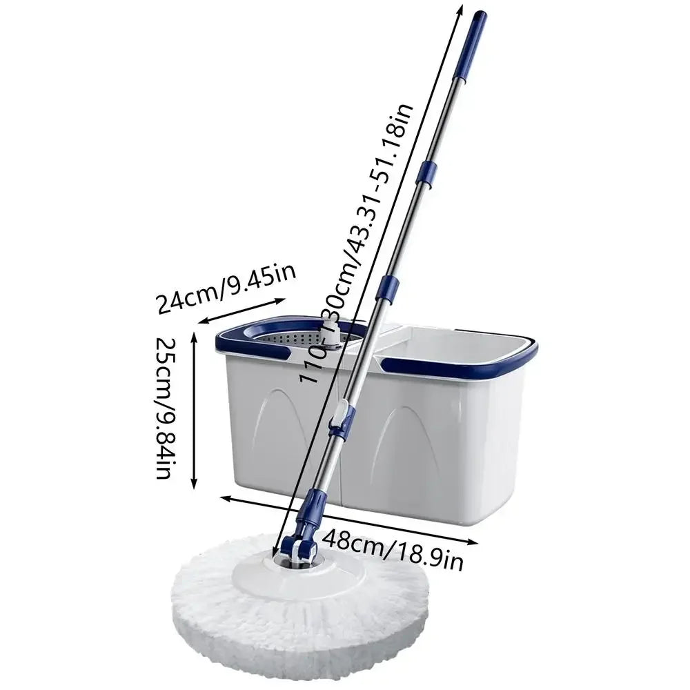 Mop And Bucket Set With Wringer Adjustable Handle Spinner Detachable Mop Bucket Set Wet Dry Floor Cleaning System Labor-Saving