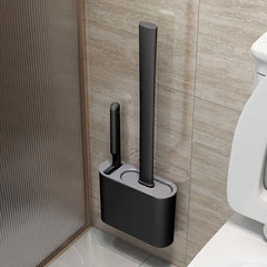 3-in-1 Silicone Toilet Brush With Wallmounted Storage Holder Flathead Design For Bathroom Kitchen Easyhang Organizer Bathroom Cl
