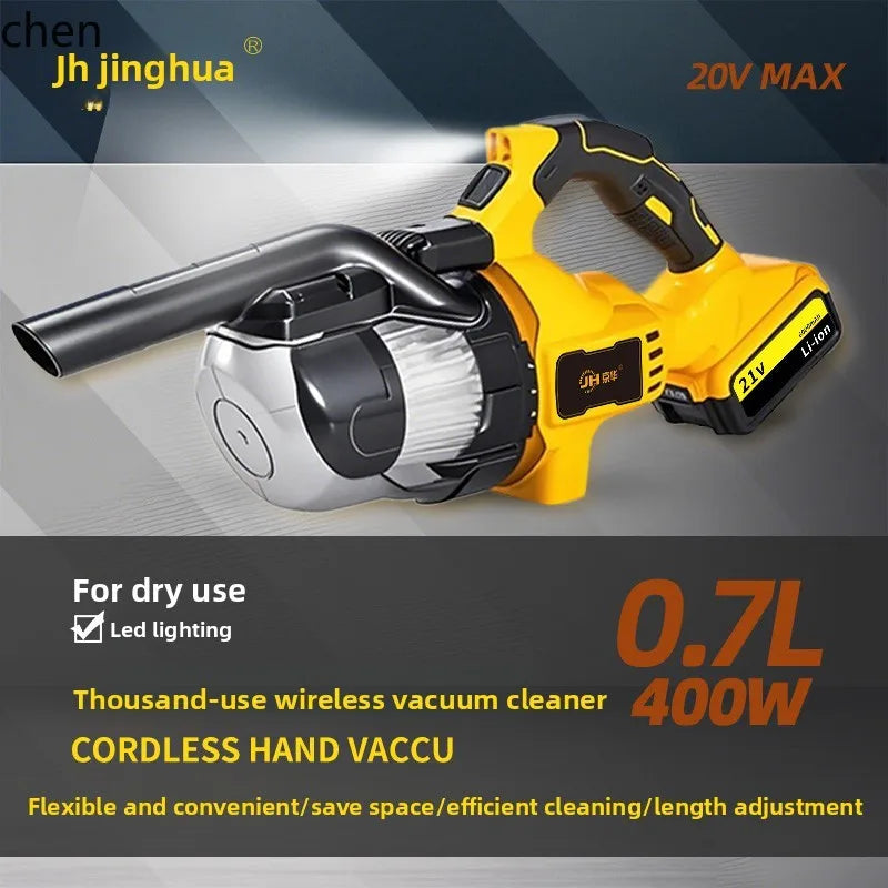 HTT wireless charging portable car handheld vacuum cleaner large suction pet cat fur bed dust removal