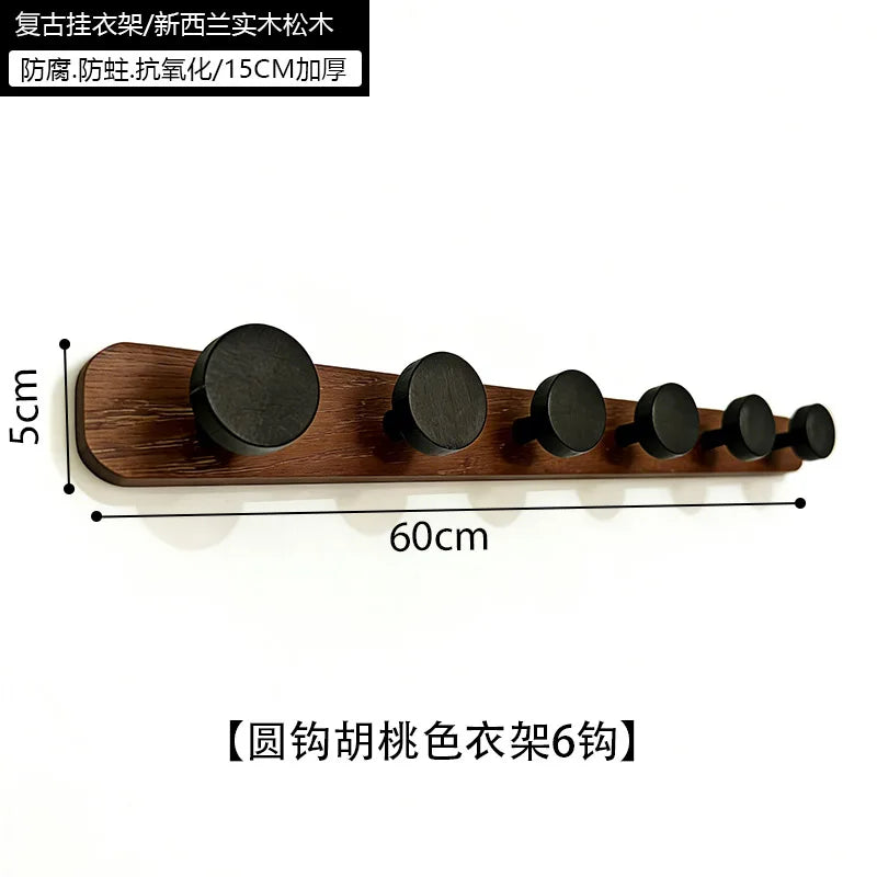 Walnut Color Hook Clothes Hat Wall Hanging Closet Door Entry l Coat Hook Retro Chinese Sle Batoom Organizer Tool