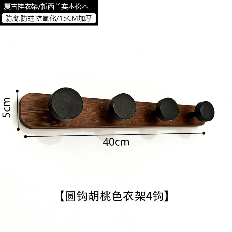 Walnut Color Hook Clothes Hat Wall Hanging Closet Door Entry l Coat Hook Retro Chinese Sle Batoom Organizer Tool