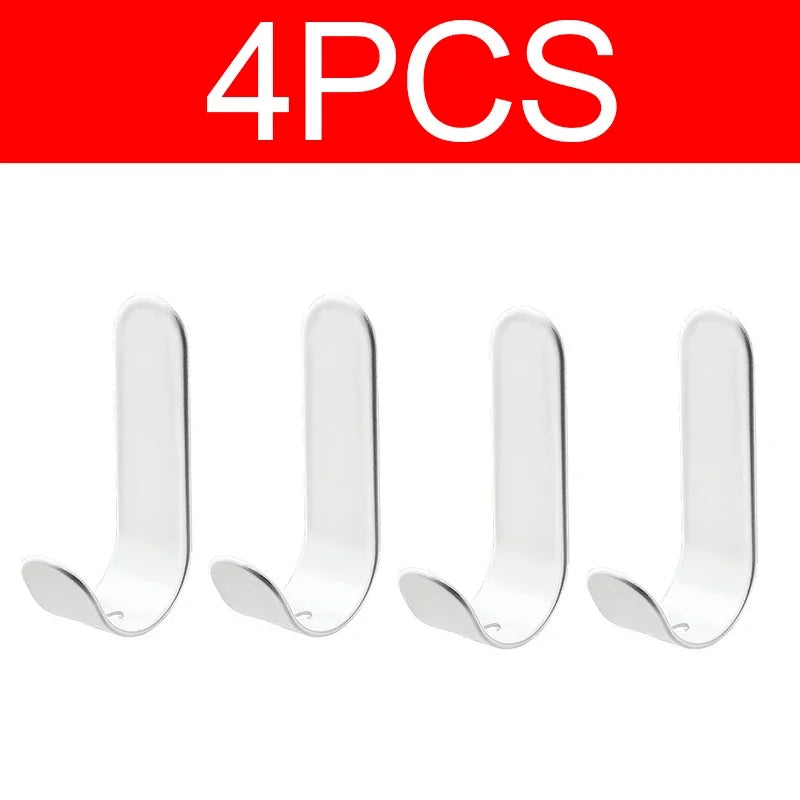 Self Adhesive Strong Wall Hooks Towel Hook Door Hanger Key Bag Coat Hook Holder Kitchen Bathroom Accessories Home Organizer