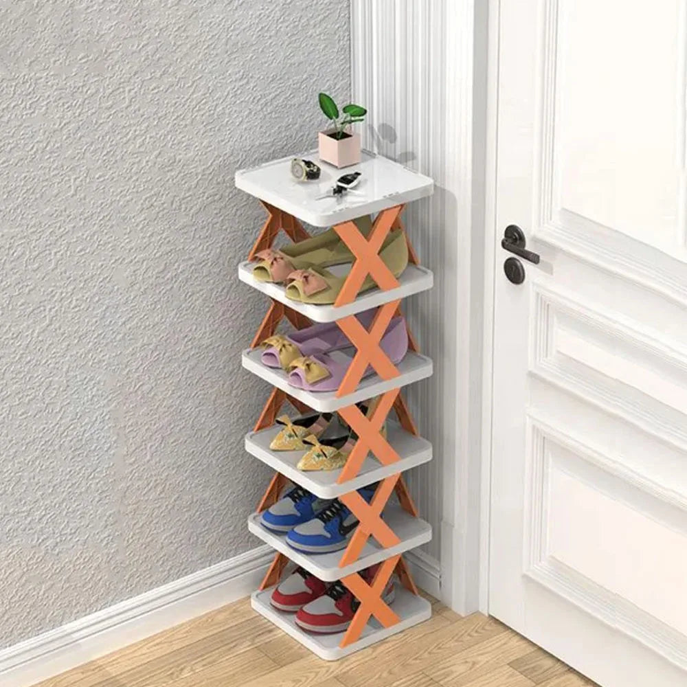 Multi functional plastic multi-layer small shoe cabinet for storing doorstep shoe racks in provincial space